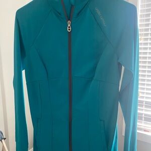 Under Armour Womens Teal Semi Fitted All Season Gear Zipper Jacket Small